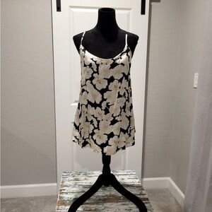 Black silk floral tank from Lane Bryant.